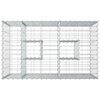 vidaXL Lit sur&eacute;lev&eacute; gabion Argent&eacute; 100 x 60 x 55 cm Acier galvanis&eacute;