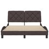 vidaXL Cadre de lit sans matelas marron fonc&eacute; 140x200 cm tissu