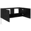 vidaXL Meuble TV mural Ch&ecirc;ne noir 100 x 35 x 41 cm Bois d'ing&eacute;nierie