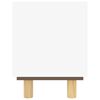 vidaXL Meuble TV Blanc 105x30x40cm Bois de pin massif et rotin naturel