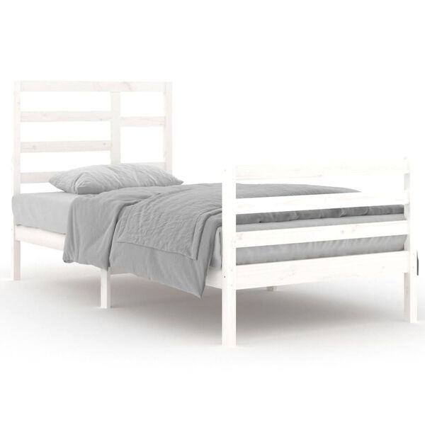 vidaXL Cadre de lit sans matelas blanc bois massif 90x200 cm
