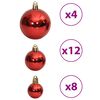 vidaXL Boules de Noël 100 pcs rouge bordeaux 3 / 4 / 6 cm
