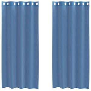 vidaXL Rideaux en voile avec &oelig;illets 2 pcs bleu royal