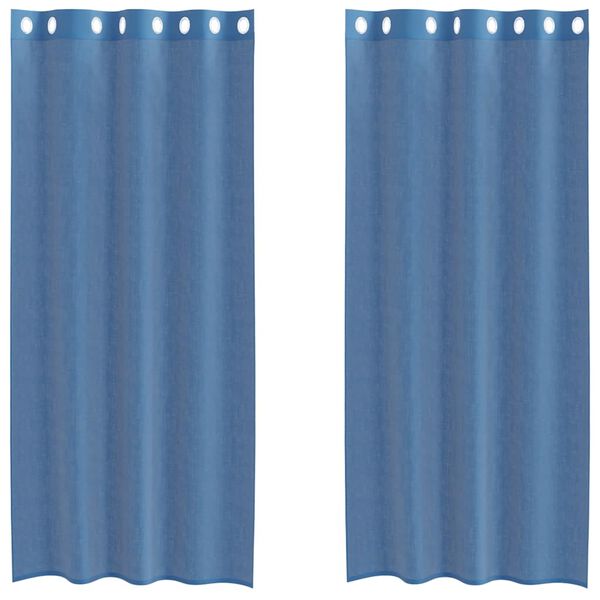 vidaXL Rideaux en voile avec œillets 2 pcs bleu royal