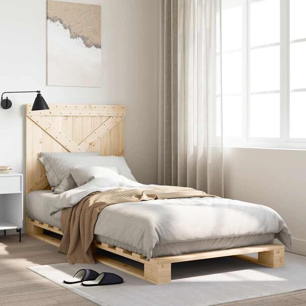 vidaXL Cadre de lit sans matelas avec tête de lit 90x200 cm