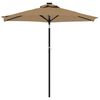 vidaXL Parasol de jardin avec LED m&acirc;t en acier taupe 225x225x212 cm