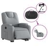 vidaXL Fauteuil inclinable électrique gris clair tissu