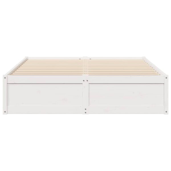 vidaXL Cadre de lit sans matelas blanc 150x200 cm bois de pin massif