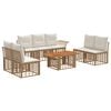 vidaXL Ensemble de canap&eacute; de jardin 8 pc Blanc Naturel et Cr&egrave;me