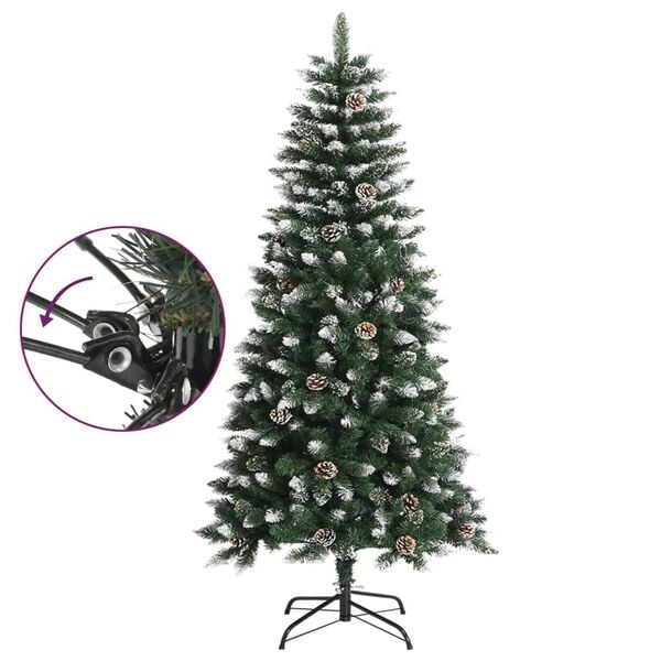 vidaXL Sapin de Noël artificiel avec support Vert 120 cm PVC