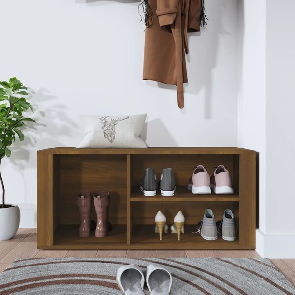 vidaXL Armoire &agrave; chaussures Ch&ecirc;ne marron 100x35x45cm Bois d'ing&eacute;nierie