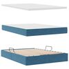 vidaXL Lit de Rangement avec matelas Bleu fonc&eacute; 140 x 190 cm Velours