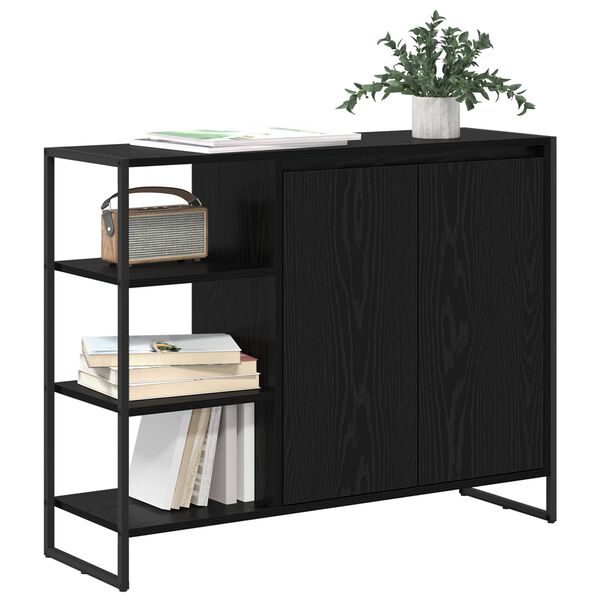 vidaXL Meuble d'appoint Ch&ecirc;ne noir 96,5 x 30 x 75 cm Bois d'ing&eacute;nierie