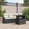 vidaXL Ensemble de canapé de jardin 5 pcs Noir Poly Rattan