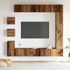 vidaXL Ensemble de meuble TV mural 9 pcs vieux bois bois d'ing&eacute;nierie