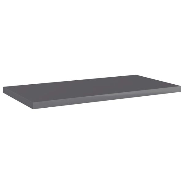 vidaXL Panneaux biblioth&egrave;que 4pcs Gris brillant 40x20x1,5cm Agglom&eacute;r&eacute;