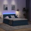 vidaXL Lit avec rangement et LED avec matelas Bleu 140 x 200 cm tissu