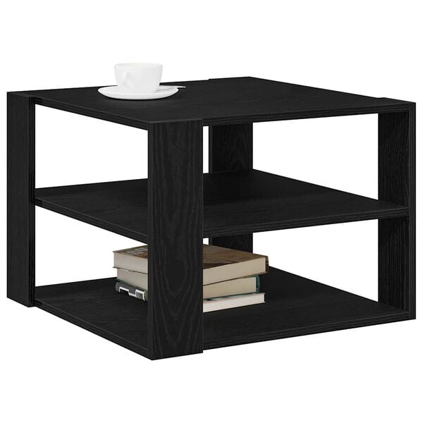 vidaXL Table basse Ch&ecirc;ne noir 59,5 x 59,5 x 40 cm Bois d'ing&eacute;nierie