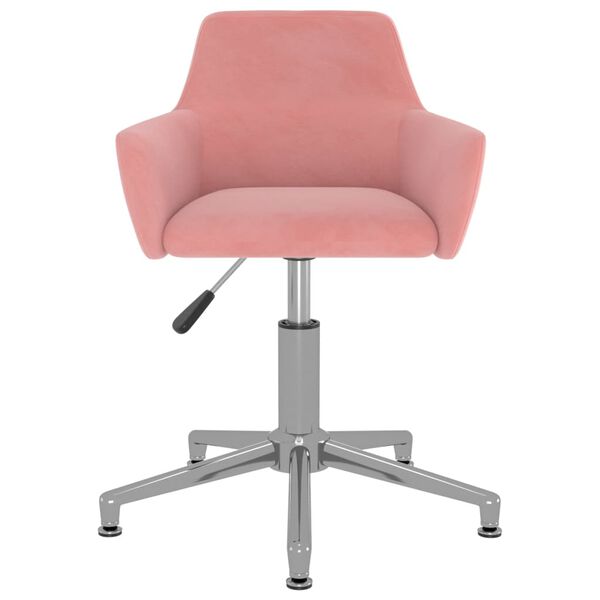 vidaXL Chaises &agrave; manger pivotantes lot de 4 Rose Velours
