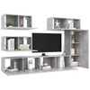 vidaXL Ensemble de meubles TV 6 pcs Gris béton Bois d'ingénierie