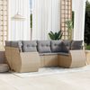 vidaXL Salon de jardin avec coussins 6 pcs beige r&eacute;sine tress&eacute;e