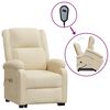 vidaXL Fauteuil de massage Cr&egrave;me Tissu