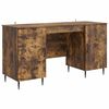 vidaXL Bureau Ch&ecirc;ne fum&eacute; 142,5 x 50 x 75 cm Bois d'ing&eacute;nierie