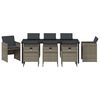 vidaXL Ensemble de salle &agrave; manger pour jardin 9 pcs Gris polyrotin