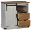 vidaXL Buffet HALDEN porte coulissante blanc 80x40x80 cm bois massif