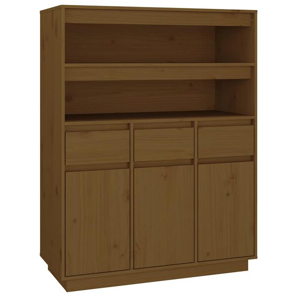 vidaXL Buffet haut Marron miel 89x40x116,5 cm Bois massif de pin