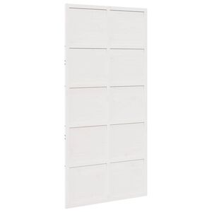 vidaXL Porte de grange Blanc 100 x 208 cm Bois de pin massif
