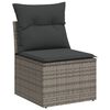 vidaXL Salon de jardin avec coussins 7 pcs gris r&eacute;sine tress&eacute;e