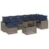 vidaXL Ensemble de canap&eacute; de jardin 8 pcs avec coussins gris r&eacute;sine tress&eacute;e