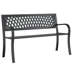 vidaXL Banc de jardin Noir 120 cm Acier