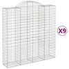 vidaXL Paniers &agrave; gabions arqu&eacute;s 9 pcs 200x50x200/220 cm Fer galvanis&eacute;