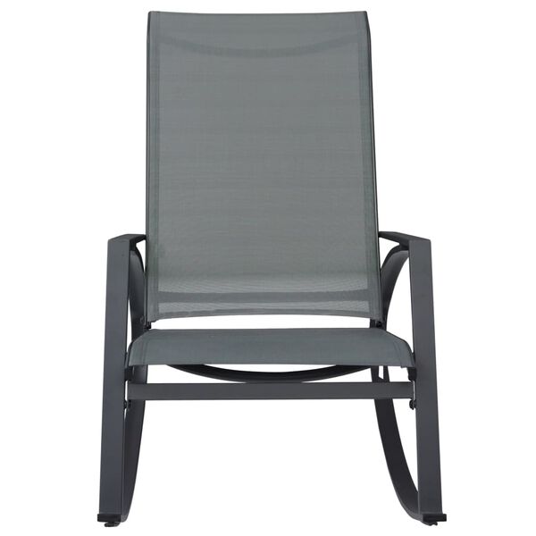vidaXL Chaises à bascule de jardin lot de 2 Textilène Gris foncé