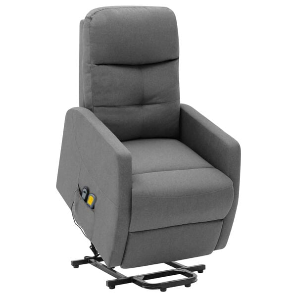 vidaXL Fauteuil de massage inclinable Gris clair Tissu