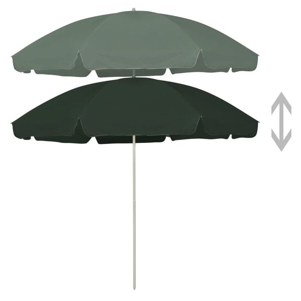 vidaXL Parasol de plage vert 300 cm