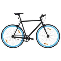 vidaXL Vélo à pignon fixe noir et bleu 700c 51 cm