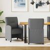 vidaXL Chaises de Salle &agrave; Manger avec Roues 2 pcs Gris fonc&eacute;
