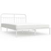 vidaXL Cadre de lit m&eacute;tal sans matelas et t&ecirc;te de lit blanc 160x200 cm