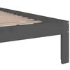 vidaXL Cadre de lit sans matelas gris bois massif 150x200 cm