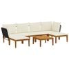 vidaXL 7 pcs Bois d'acacia massif et corde Naturel