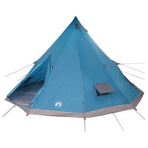 vidaXL Tente Tipi familiale Tipi Bleu et gris 560 x 560 x 300 cm