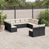 vidaXL Salon de jardin 11 pcs avec coussins noir r&eacute;sine tress&eacute;e