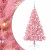 vidaXL Sapin de No&euml;l artificiel pr&eacute;-&eacute;clair&eacute; Rose 120 cm PVC