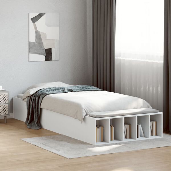 vidaXL Cadre de lit sans matelas blanc 75x190 cm