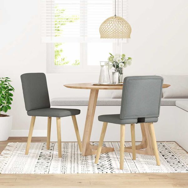vidaXL Chaises à manger lot de 2 gris foncé tissu