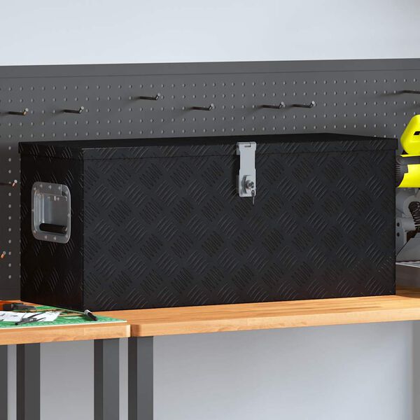 vidaXL Bo&icirc;te en aluminium 80x30x35 cm Noir
