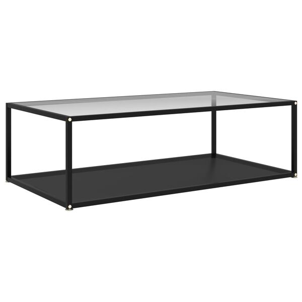 vidaXL Table basse Transparent et noir 120x60x35 cm Verre tremp&eacute;